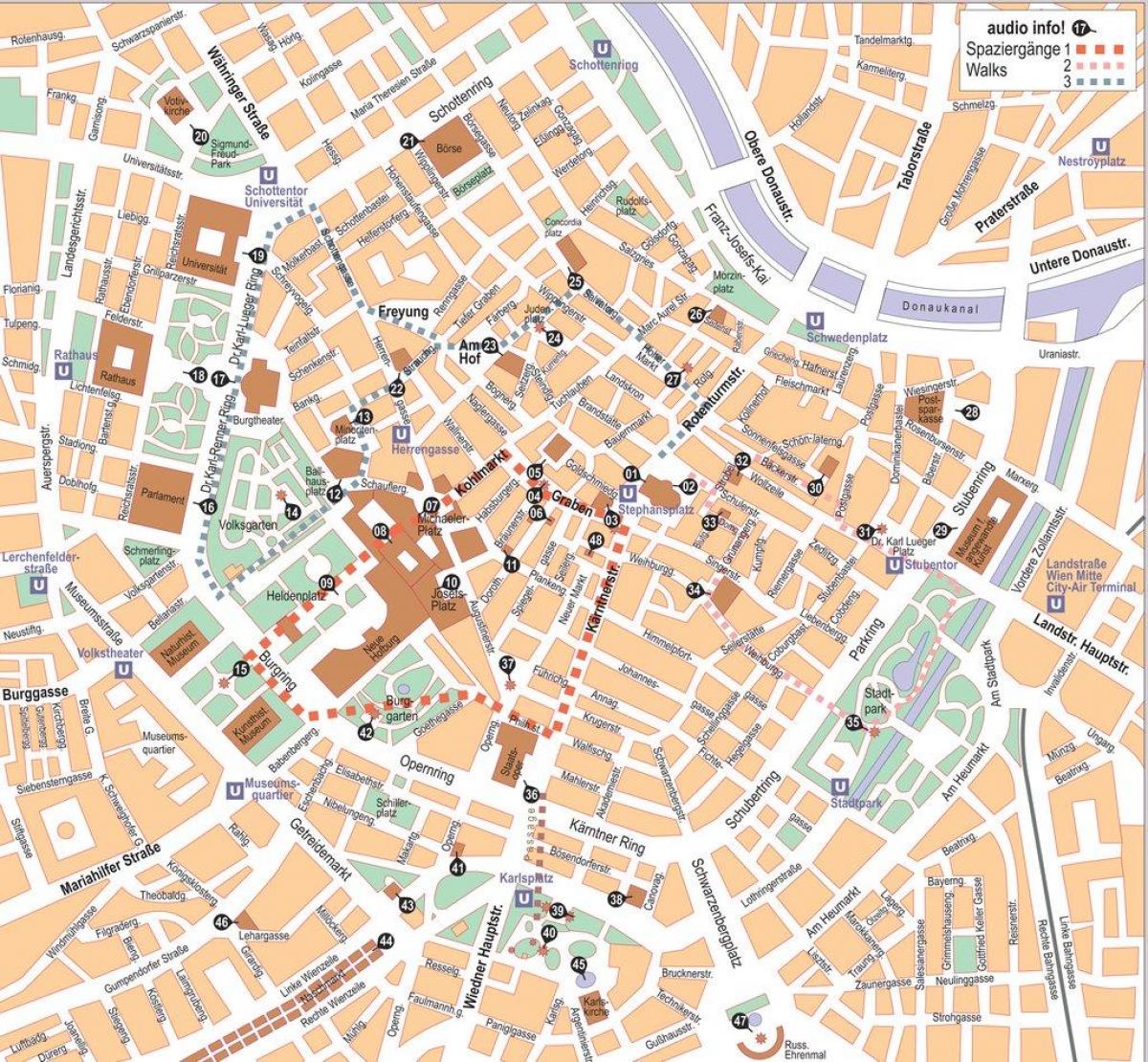 Kart over Wien frakoblet city