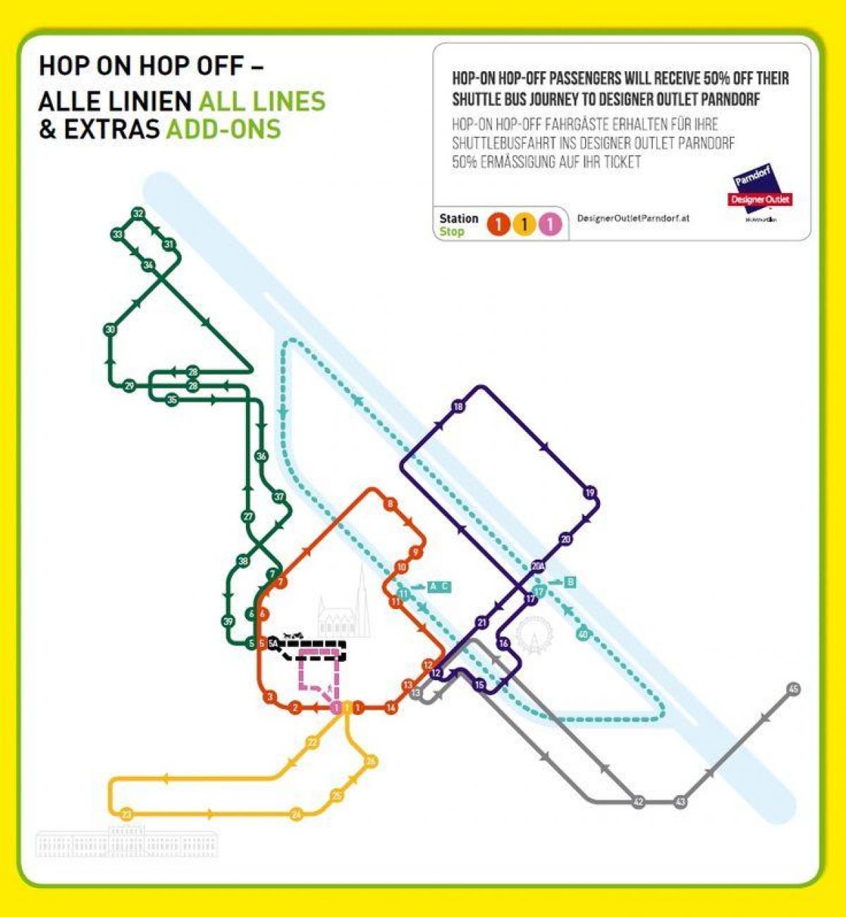 Wien hop on hop off buss tur kart