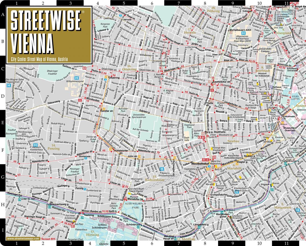 city street kart over Wien, Østerrike