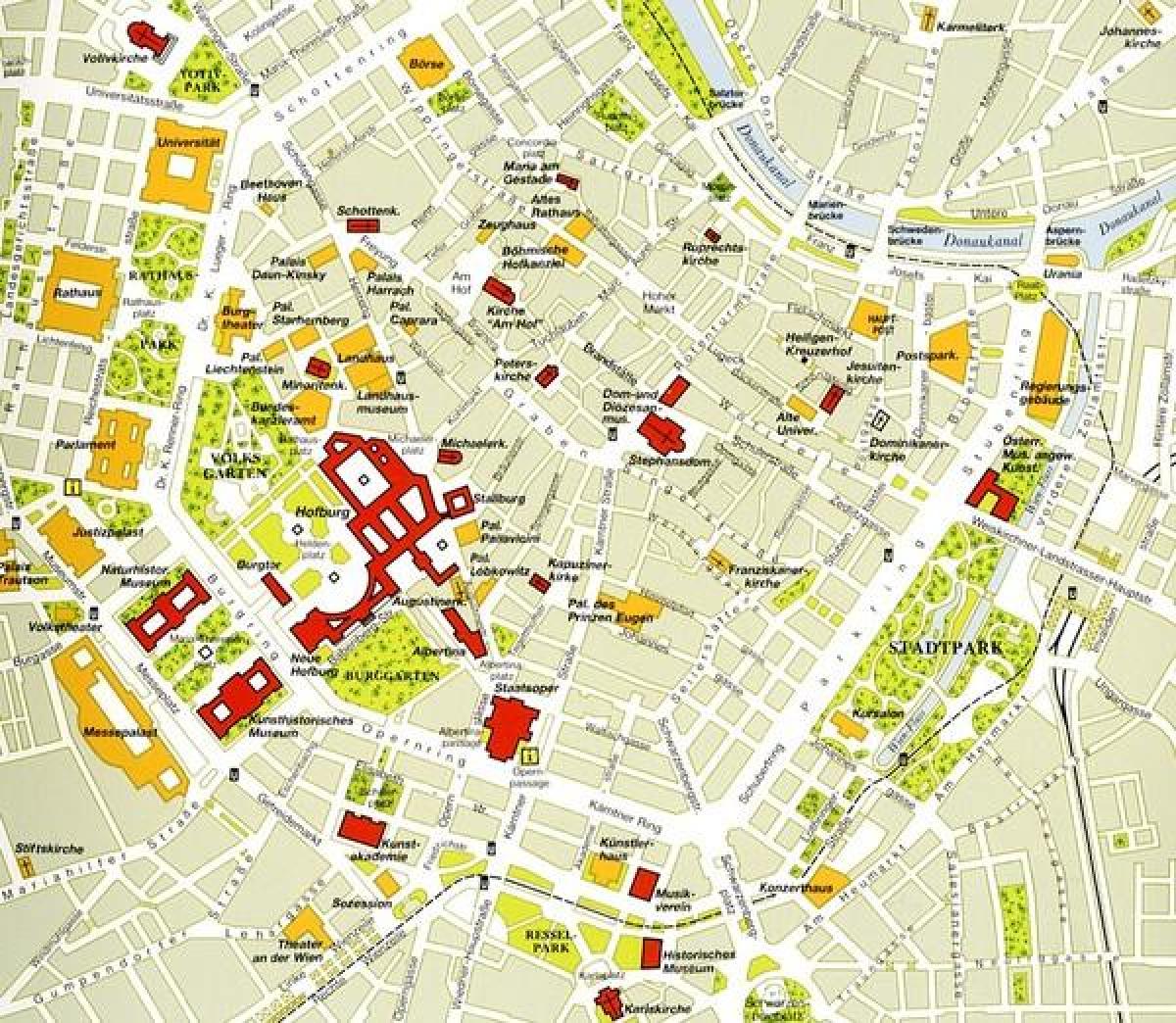 Wiens historiske sentrum kart