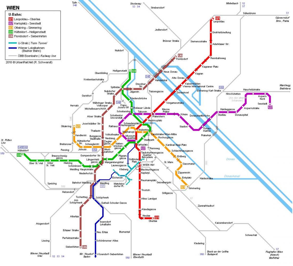 Kart over uban Wien