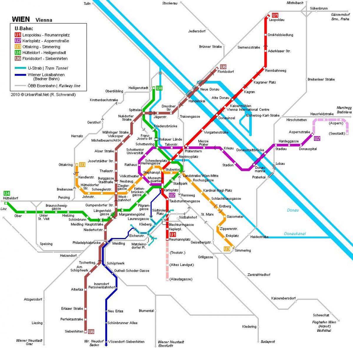 Wien metro kart hauptbahnhof