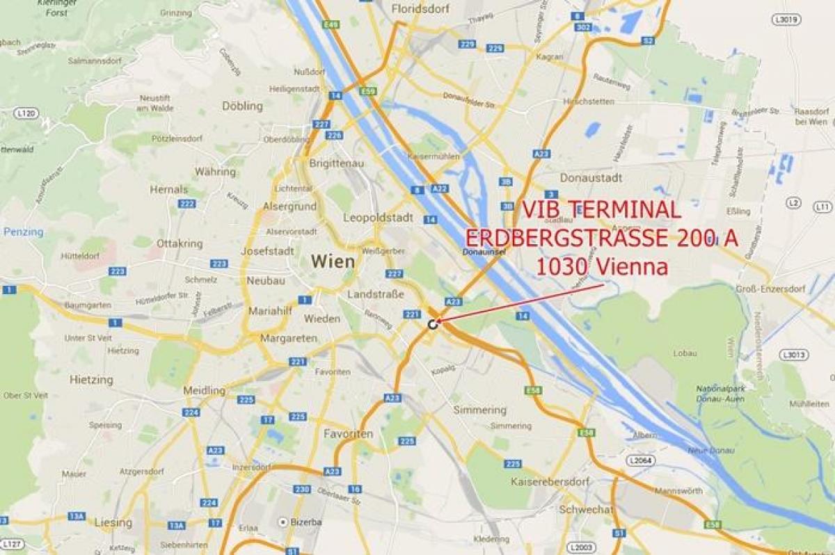 Kart over Wien erdberg