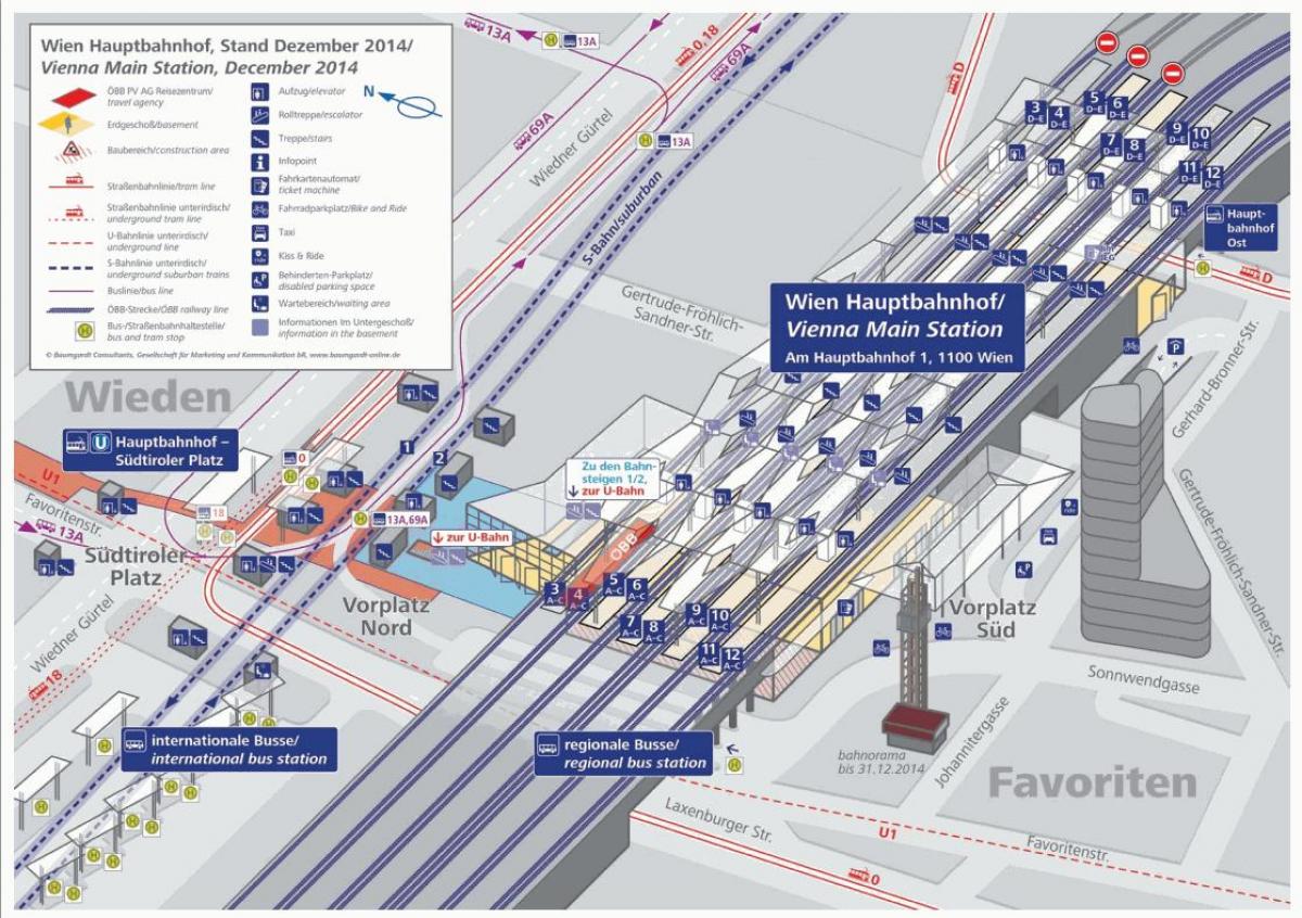 Kart over Wien hbf plattform