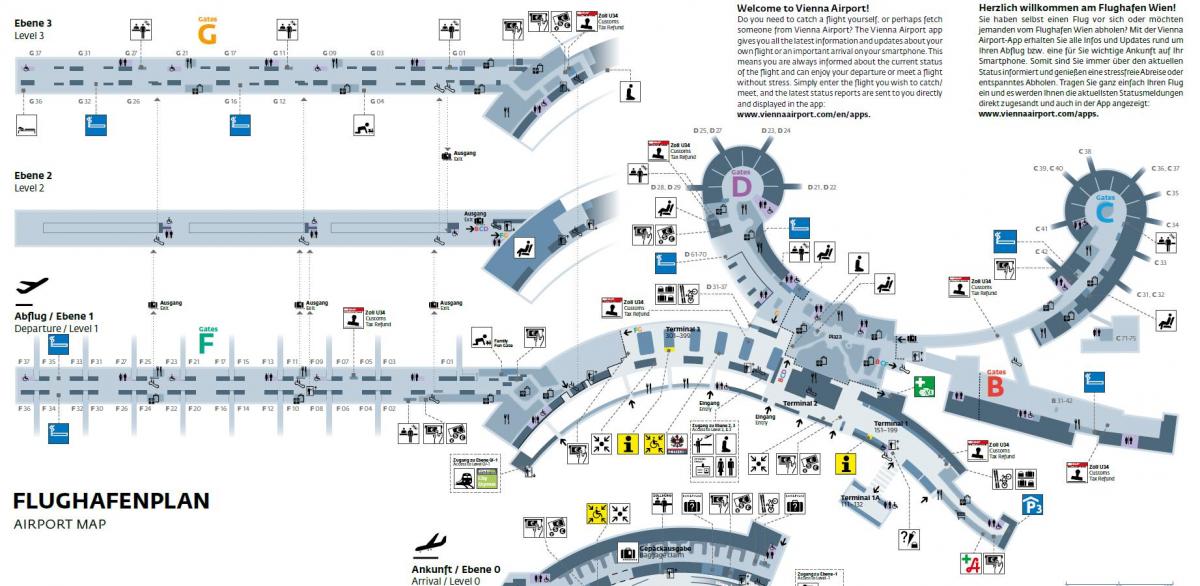 Wien, Østerrike flyplassen kart