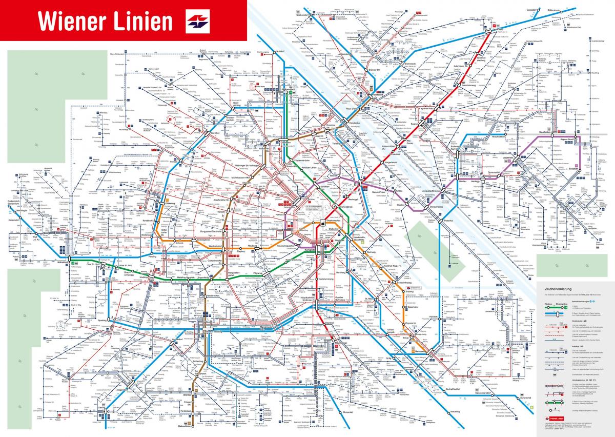 kart over Wien offentlig transport system
