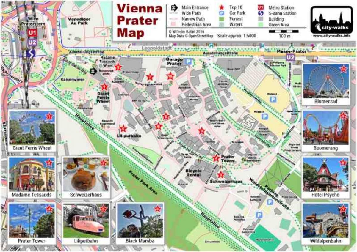 Kart over Wien park og ri