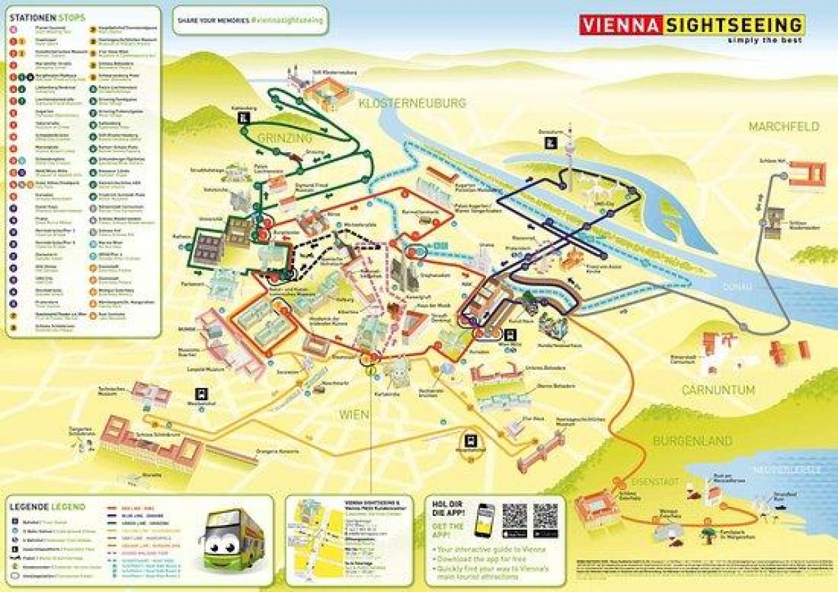 Kart over Wien sightseeing buss