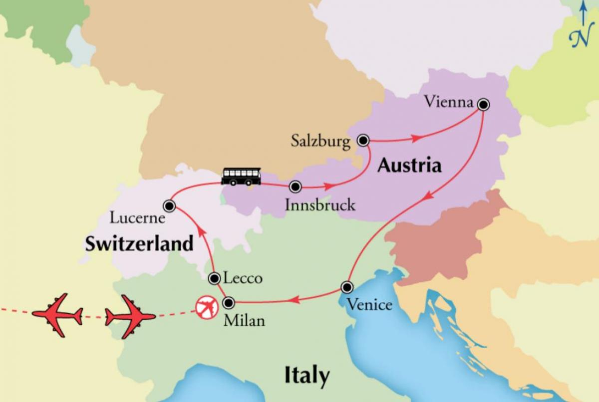 Kart av Wien, sveits, ikke