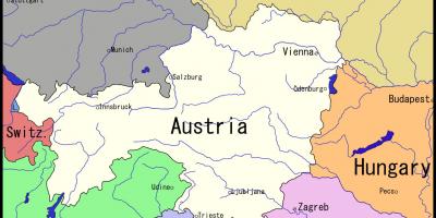 Kart over Wien og området rundt