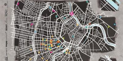 Kart av street art Wien