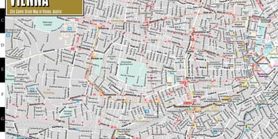 City street kart over Wien, Østerrike