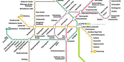 Wien flyplass jernbanestasjon kart