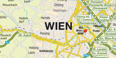 Wien punkter av interesse kart