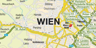 Kart som viser Wien