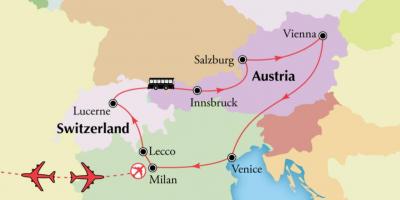 Kart av Wien, sveits, ikke